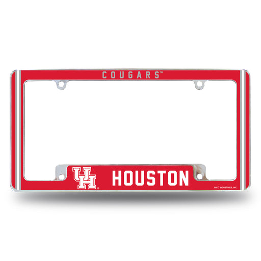 Houston Cougars  All Over Chrome License Plate Frame