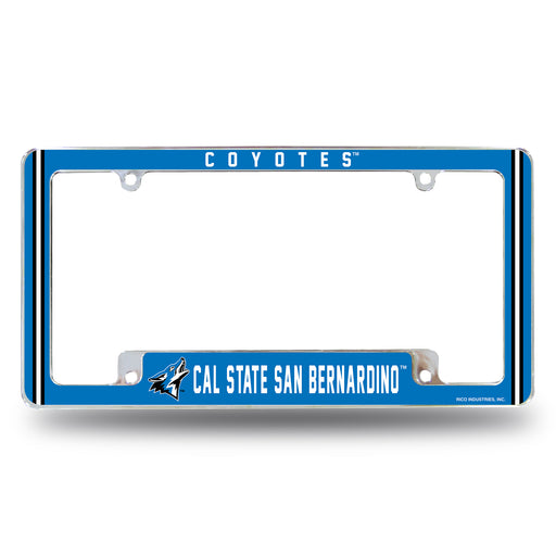 Cal State U-San Bernardino Coyotes  All Over Chrome License Plate Frame