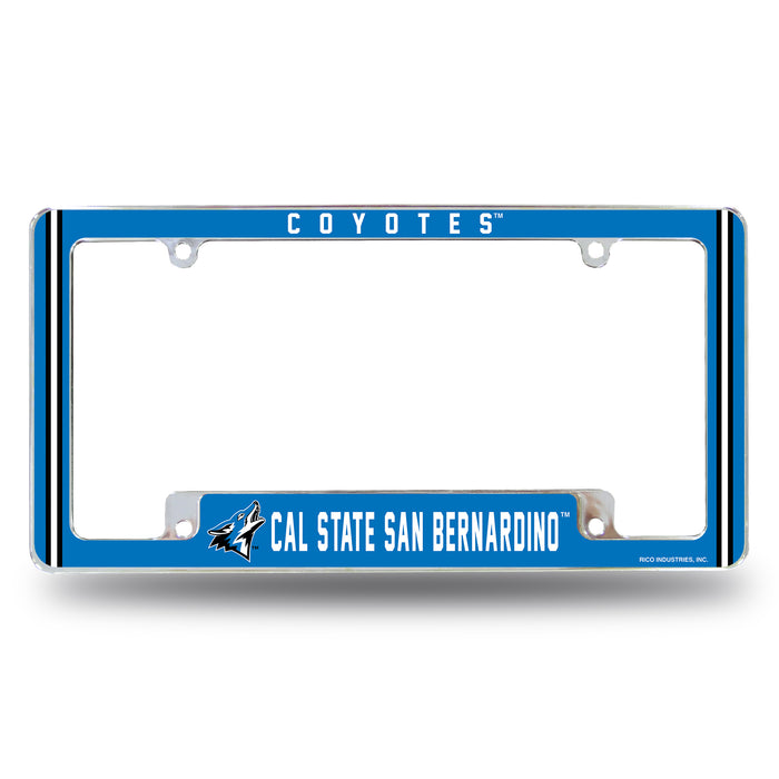 Cal State U-San Bernardino Coyotes  All Over Chrome License Plate Frame