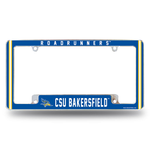 California State U-Bakersfield Roadrunners  All Over Chrome License Plate Frame