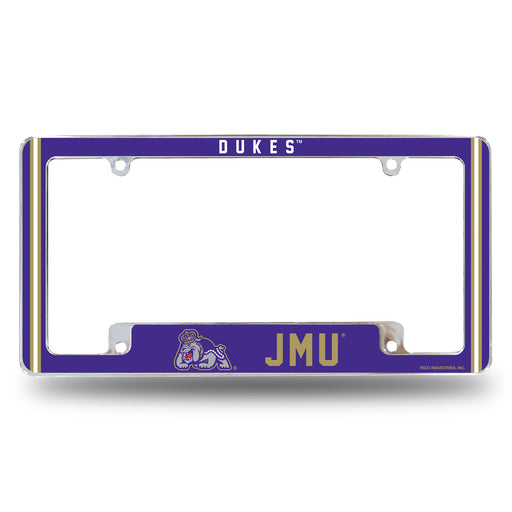 James Madison Dukes  All Over Chrome License Plate Frame