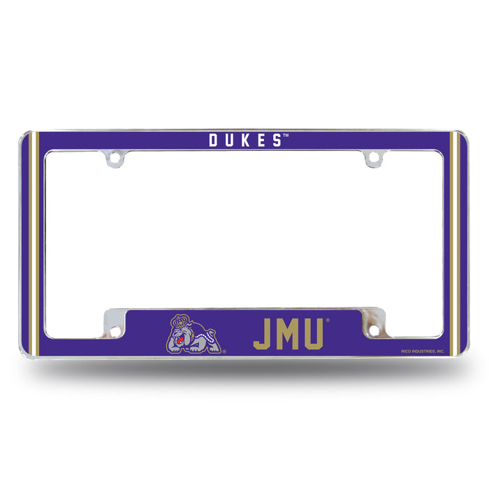 James Madison Dukes  All Over Chrome License Plate Frame
