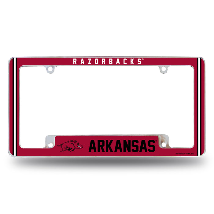 Arkansas Razorbacks  All Over Chrome License Plate Frame