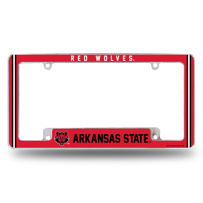 Arkansas State Red Wolves  All Over Chrome License Plate Frame