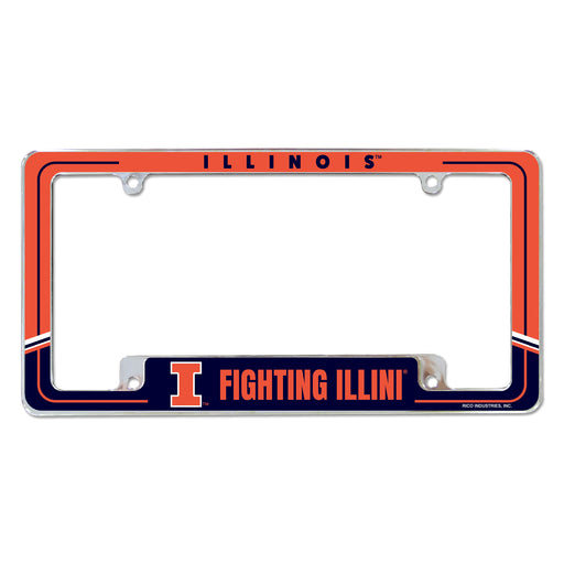 Illinois Fighting Illini  All Over Chrome License Plate Frame