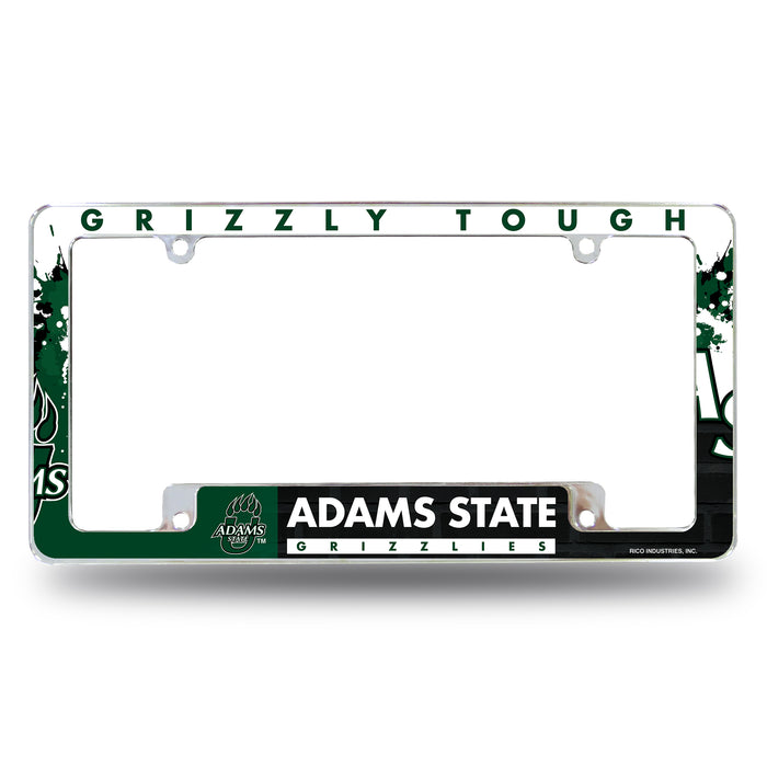 Adams State Grizzlies Primary 12" x 6" Chrome All Over Automotive License Plate Frame for Car/Truck/SUV    