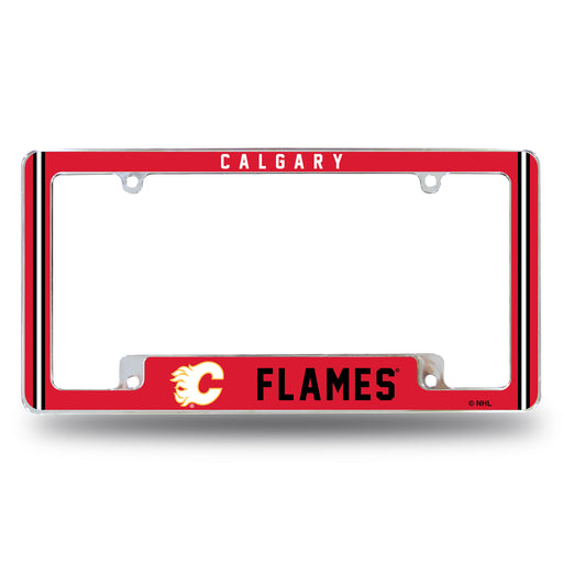 Calgary Flames  All Over Chrome License Plate Frame