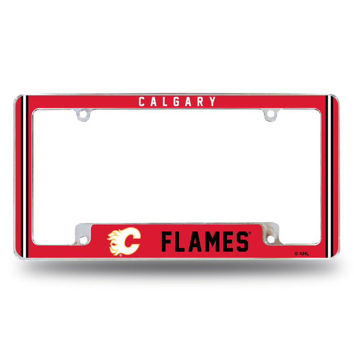 Calgary Flames  All Over Chrome License Plate Frame