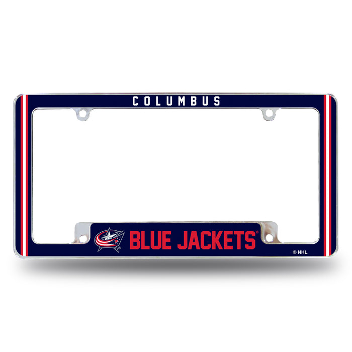 Columbus Blue Jackets  All Over Chrome License Plate Frame