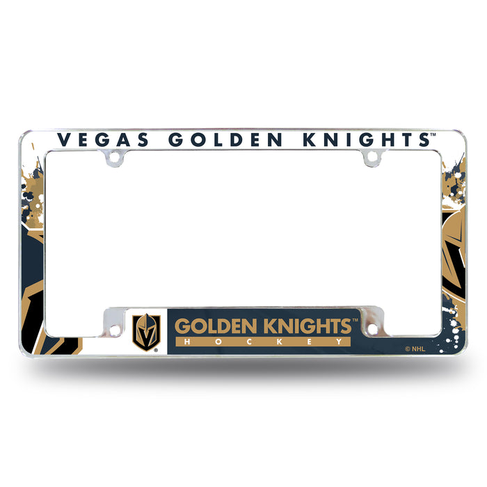 Vegas Golden Knights Primary 12" x 6" Chrome All Over Automotive License Plate Frame for Car/Truck/SUV    