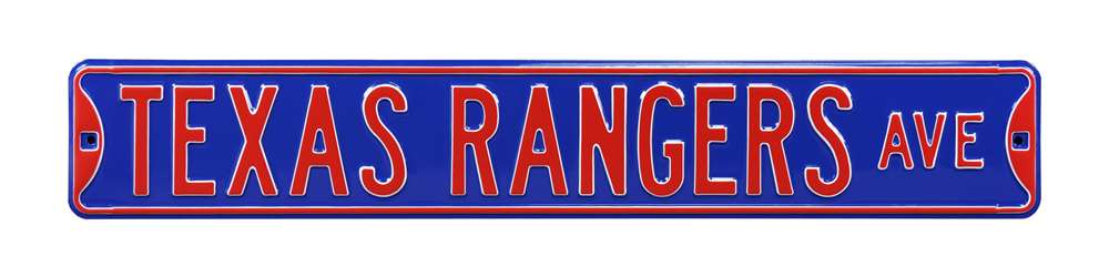 Texas Rangers Steel Street Sign-TEXAS RANGERS AVE  10