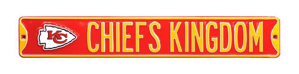 Kansas City Chiefs Steel Street Sign with Logo-CHIEFS KINGDOM  22