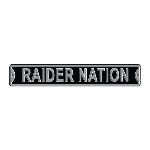 Las Vegas Raiders Steel Street Sign-RAIDER NATION  64