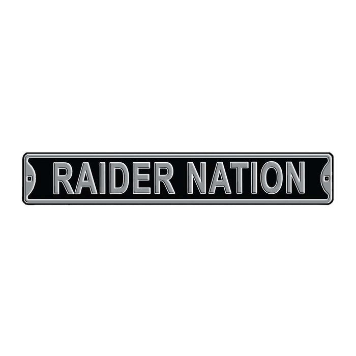Las Vegas Raiders Steel Street Sign-RAIDER NATION  64
