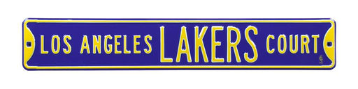 Los Angeles Lakers Steel Street Sign-LOS ANGELES LAKERS CT on Purple  49
