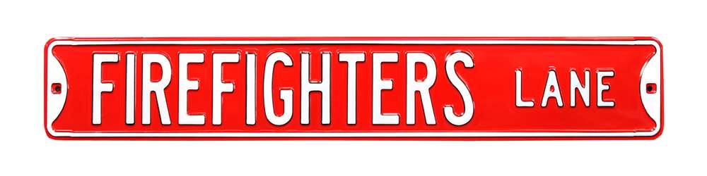 Firefighter Steel Street Sign-FIREFIGHTERS LANE  7