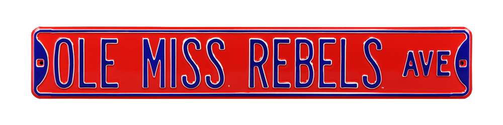 Ole Miss Rebels Steel Street Sign-OLE MISS REBELS AVE  39