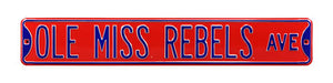 Ole Miss Rebels Steel Street Sign-OLE MISS REBELS AVE  39
