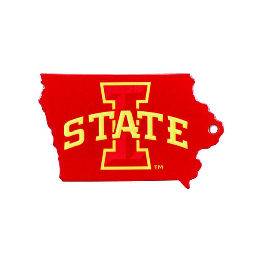 Iowa State Cyclones Laser Cut Logo Steel Magnet-State Shape with Logo  12