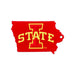 Iowa State Cyclones Laser Cut Logo Steel Magnet-State Shape with Logo  12