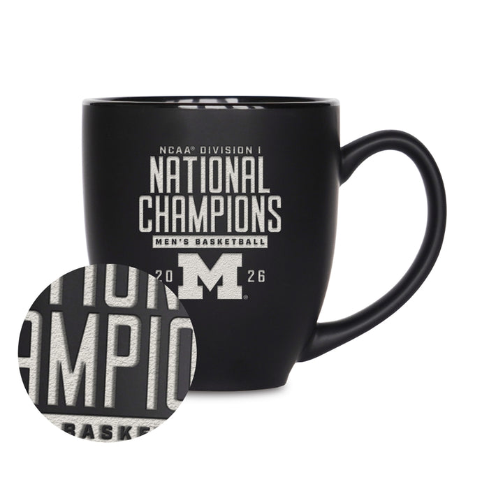 Michigan Wolverines 2026 Men's Basketball National Champions 15oz Laser Engraved Bistro Mug