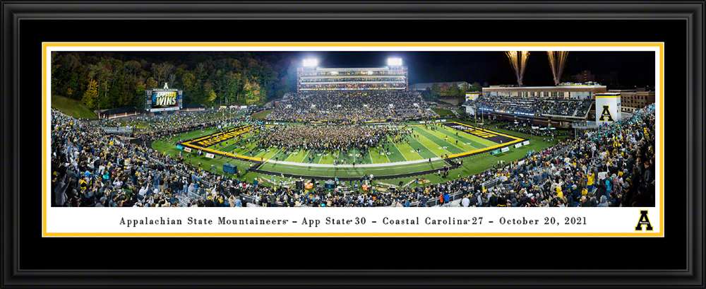 Appalachian State Mountaineers Football Panoramic Picture - Kidd Brewer Stadium  Deluxe Frame