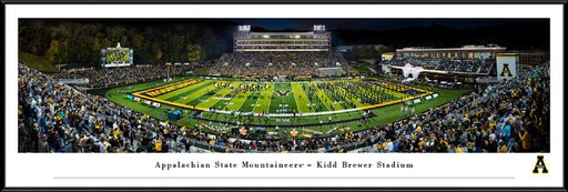 Appalachian State Mountaineers Football Run Out Panoramic Picture - Kidd Brewer Stadium Wall Decor  Standard Frame