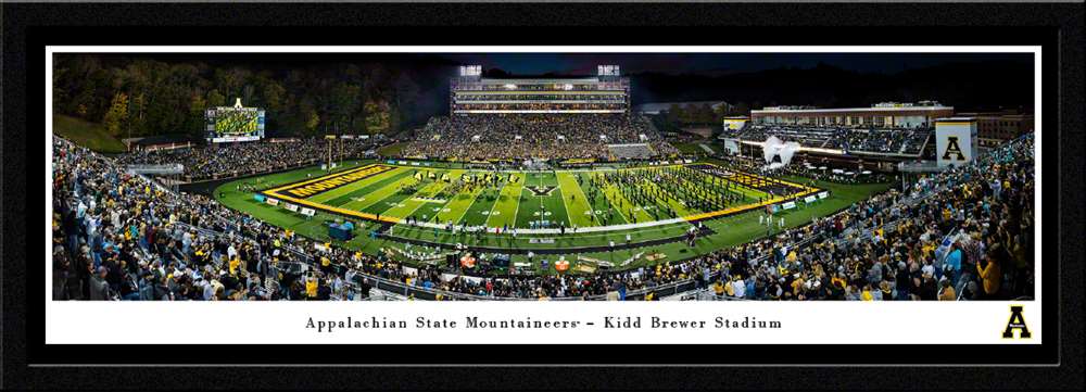 Appalachian State Mountaineers Football Run Out Panoramic Picture - Kidd Brewer Stadium Wall Decor  Select Frame