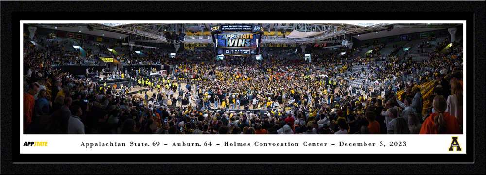 Appalachian State Mountaineers Men's Basketball Panoramic Picture - Holmes Convocation Center Fan Cave Decor  Select Frame