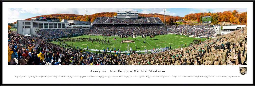 Army Black Knights Football Panoramic Poster - Michie Stadium Fan Cave Decor  Standard Frame