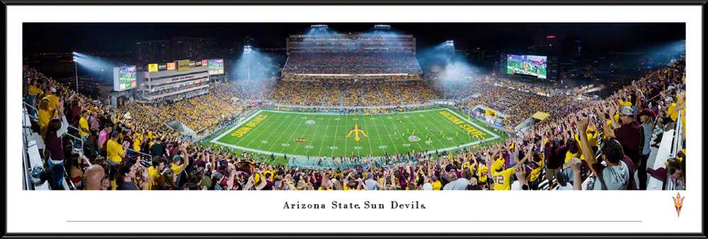 Arizona State Sun Devils Football Panoramic Picture - Sun Devil Stadium Fan Cave Decor  Standard Frame