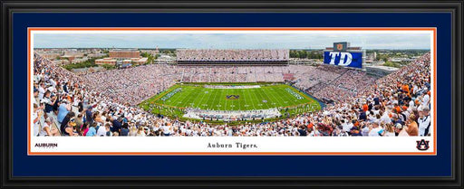 Auburn Tigers Football Panoramic Picture - Jordan-Hare Stadium Fan Cave Decor  Deluxe Frame