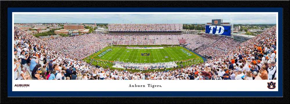 Auburn Tigers Football Panoramic Picture - Jordan-Hare Stadium Fan Cave Decor  Select Frame
