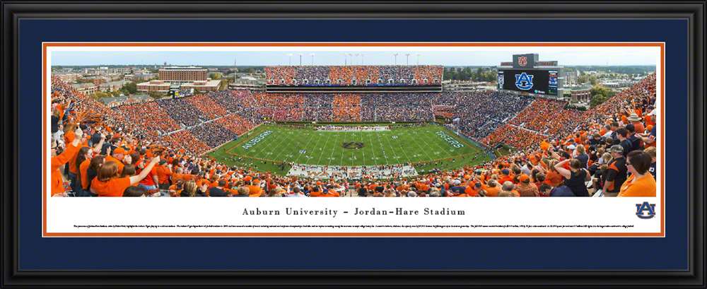 Auburn Tigers Football Panoramic Picture - Jordan-Hare Stadium Panorama  Deluxe Frame