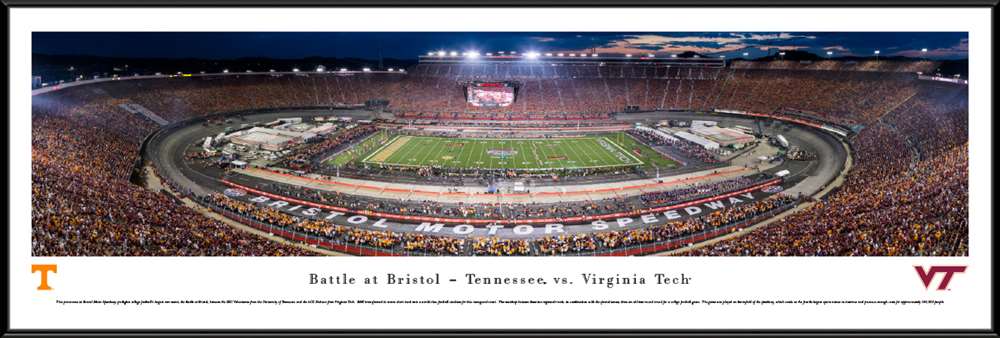 2016 Battle at Bristol Panoramic Picture - Tennessee Volunteers vs. Virginia Tech Hokies  Standard Frame