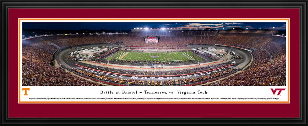 2016 Battle at Bristol Panoramic Picture - Tennessee Volunteers vs. Virginia Tech Hokies  Deluxe Frame