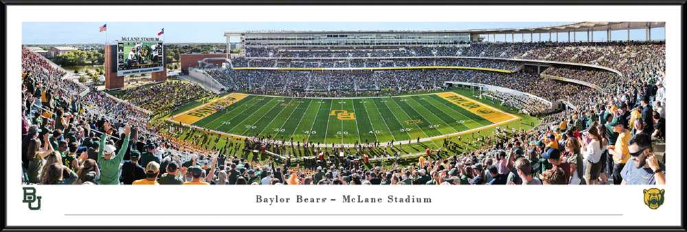 Baylor Bears Football Panoramic Poster - McLane Stadium  Standard Frame