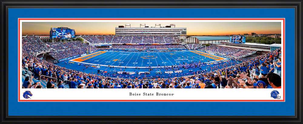 Boise State Broncos Panoramic Picture - Albertsons Stadium Fan Cave Decor  Deluxe Frame