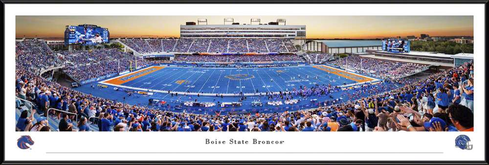 Boise State Broncos Panoramic Picture - Albertsons Stadium Fan Cave Decor  Standard Frame