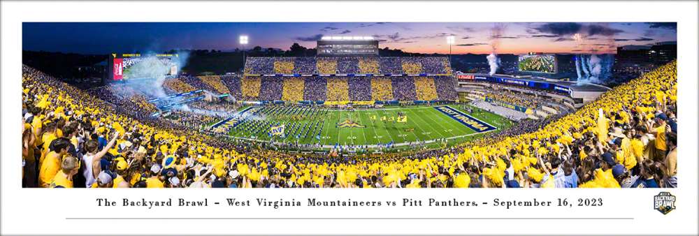 2023 Backyard Brawl - West Virginia Mountaineers vs. Pittsburgh Panthers Football Panoramic Picture  Unframed