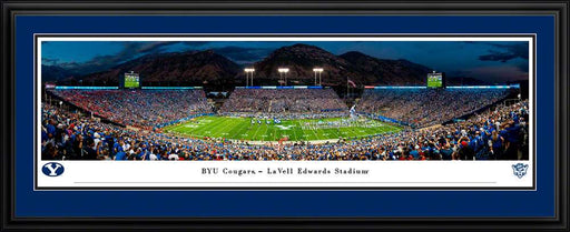 Brigham Young Cougars Football Panoramic Poster - LaVell Edwards Stadium Picture  Deluxe Frame