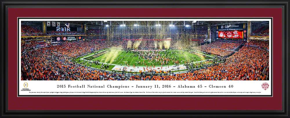 2016 CFP Panoramic Picture - College Football Playoff Championship - Alabama Crimson Tide  Deluxe Frame