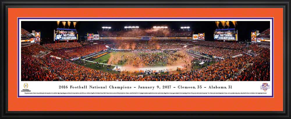 2017 CFP Panoramic Picture - Clemson Tigers College Football Playoff Championship  Deluxe Frame
