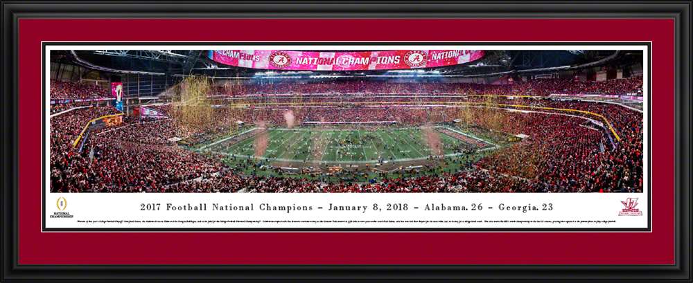 2018 College Football Playoff National Championship Panoramic Picture - Alabama Crimson Tide  Deluxe Frame