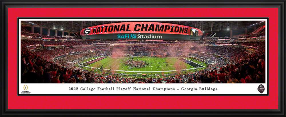 2023 College Football Playoff Back-to-Back National Champions Panoramic Picture - Georgia Bulldogs  Deluxe Frame
