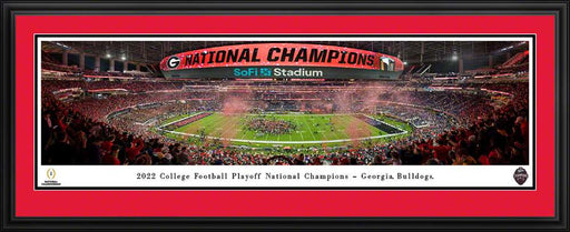 2023 College Football Playoff Back-to-Back National Champions Panoramic Picture - Georgia Bulldogs  Deluxe Frame