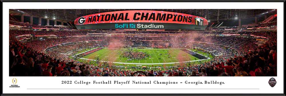 2023 College Football Playoff Back-to-Back National Champions Panoramic Picture - Georgia Bulldogs  Standard Frame