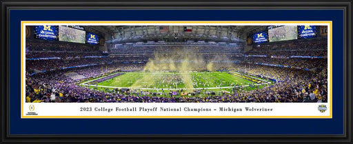 2023-2024 Season College Football Playoff National Championship Game Celebration Panoramic Picture - Michigan Wolverines  Deluxe Frame