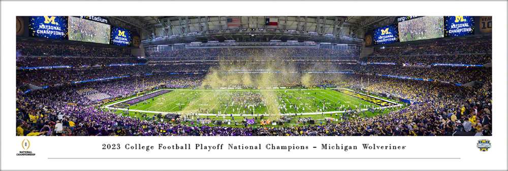 2023-2024 Season College Football Playoff National Championship Game Celebration Panoramic Picture - Michigan Wolverines  Unframed