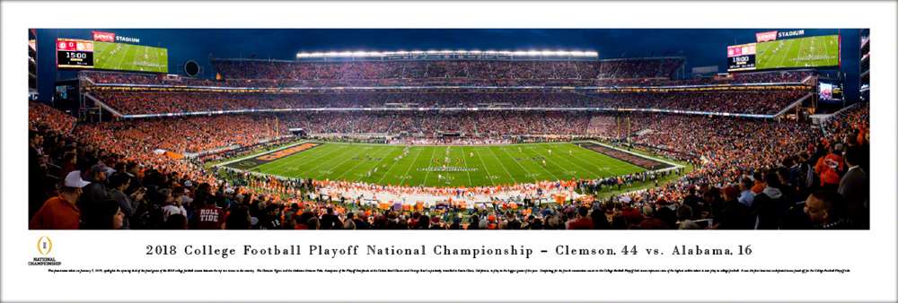 2019 College Football Playoff National Championship Panorama - Kickoff Poster  Unframed
